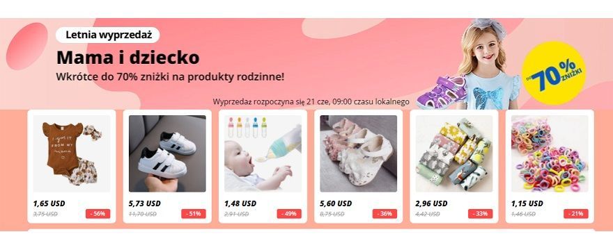 Najlepsze okazje dla mamy i dziecka na letniej wyprzedaży AliExpress! Nawet – 70% zniżki!  